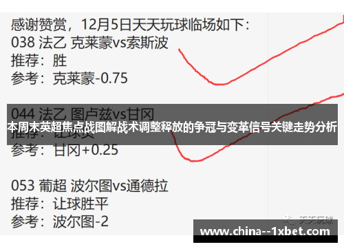 本周末英超焦点战图解战术调整释放的争冠与变革信号关键走势分析